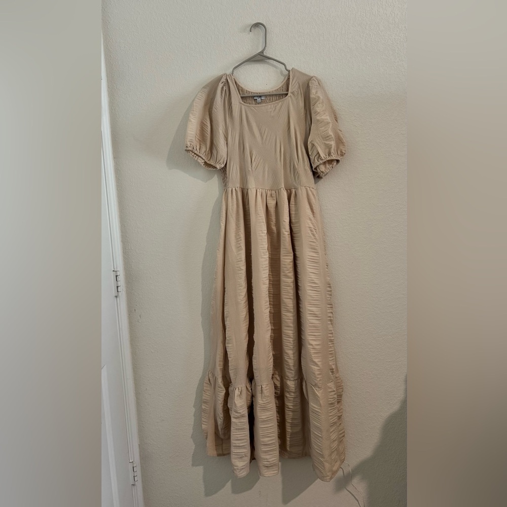Polagram Maxi Dress in Tan